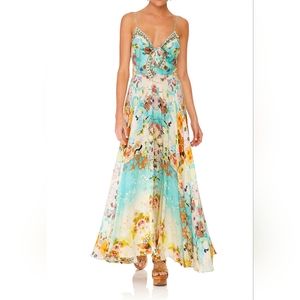 Camilla Retro Rainbows Tie Front Silk Dress